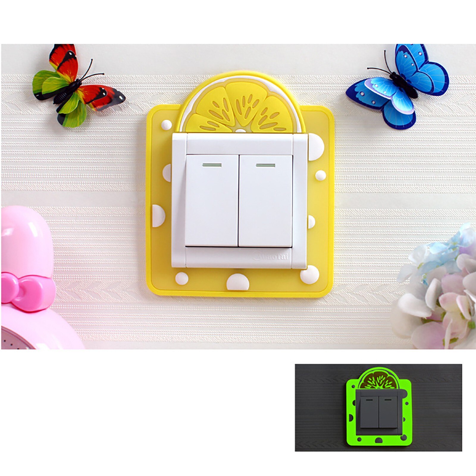 kreskówka Pattn obudowa przełącznika wystrój pokoju 3d silikonowe na-wyłączony naklejka strąk włącznik światła gniazdo z przełącznikiem naklejki ścienne naklejka robić dziecięcego pokoju # p30