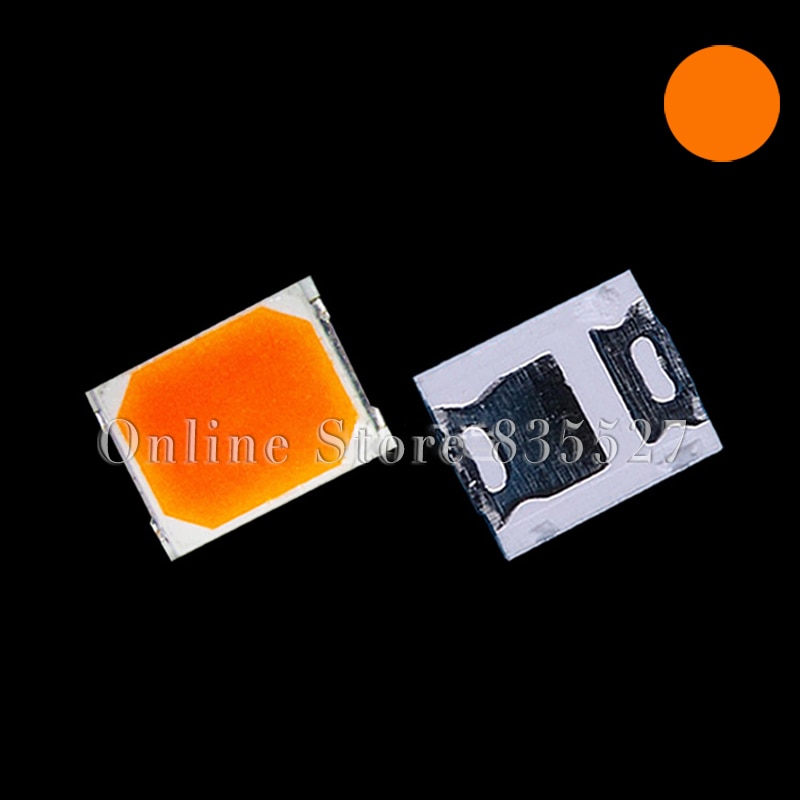 100 stks/partij SMD LED 2835 lamp kralen markeren 0.2 W oranje amber licht emitting diode