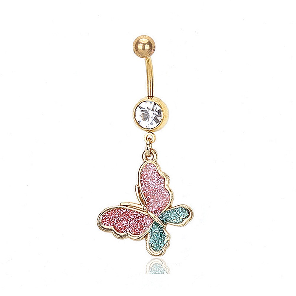 Surgical Steel Navel Piercing Belly Button Rings Belly Piercing Body Jewelry: pink