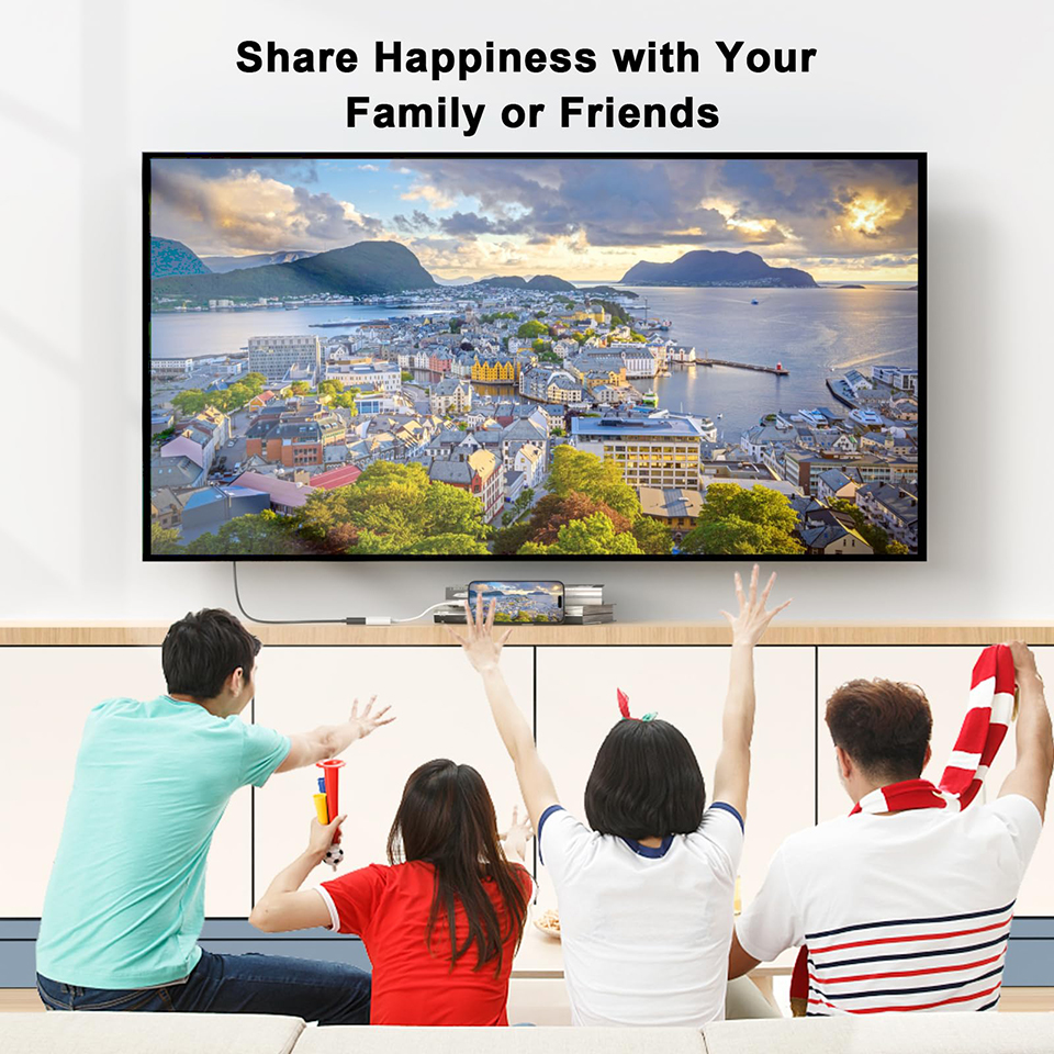 Adapter USB C na HDMI do iPhone'a 15 Pro Typ C Cyfrowy adapter AV Złącze ekranu synchronizacji 4K do iPhone'a do monitora projektora HDTV