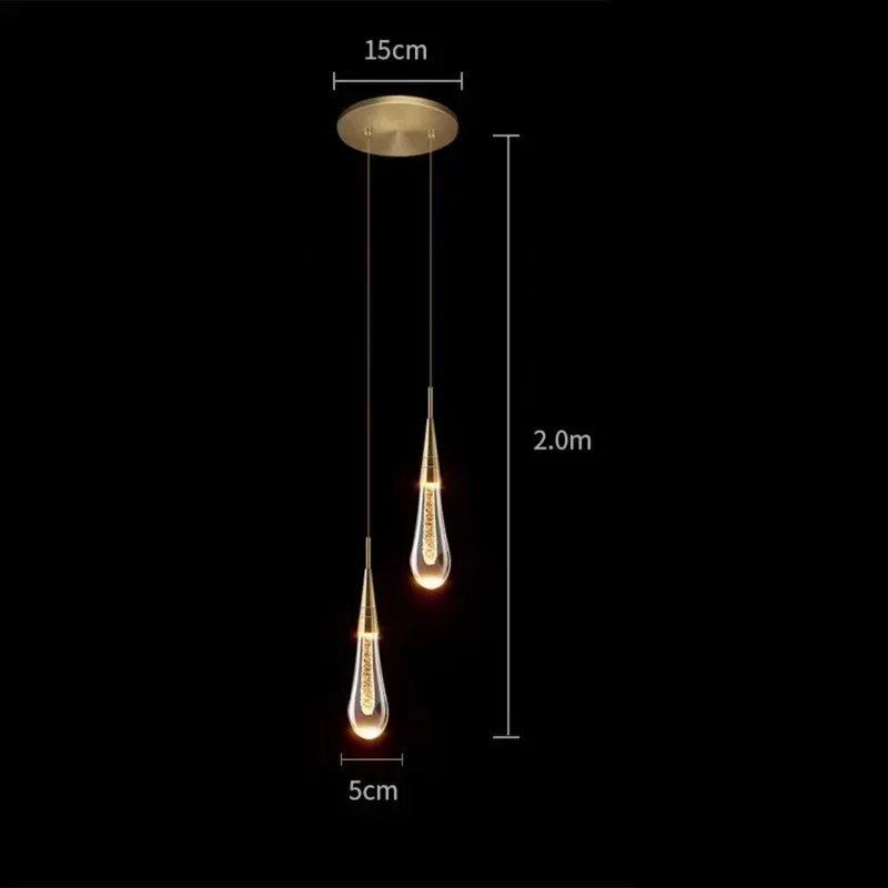 Goutte d'eau plafond lustre bulle cristal suspension lampe salle à manger décor chambre lampe Bar café Led lumières maison suspension: 21-30W / green