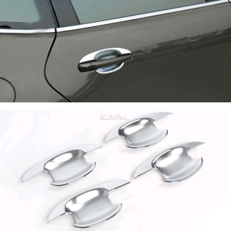 Poignée de porte chromée, 4 pièces, garniture de bol pour Peugeot 3008