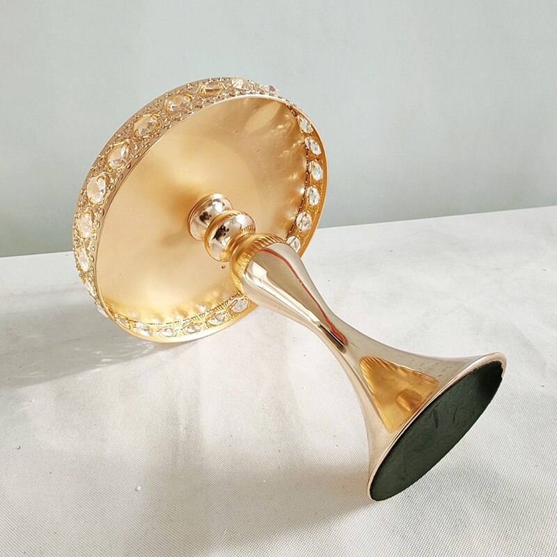 1 st guld silver rund kakfat kristall spegel muffinstativ