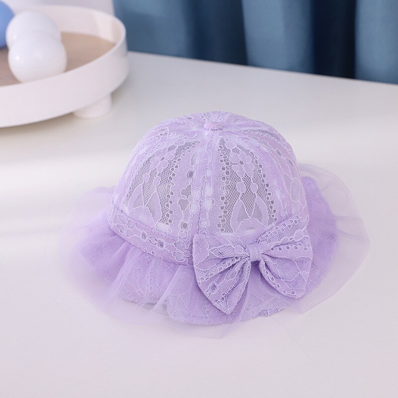 Verão menina bowknot laço pescador chapéu moda ao ar livre sombrinha princesa chapéu respirável: purple