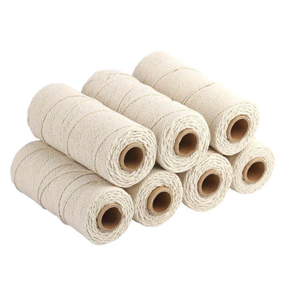 1/2/3/4/5/6mm Naturalny beżowy sznurek makramowy Skręcony sznurek bawełniany Sznurek rzemieślniczy do ręcznego majsterkowania Dekoracje ślubne do domu