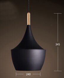 Abc pendellamper (høje, fede og brede) tom musikinstrument hængende pendel lys til restaurant lampe bar: Træ og sort b
