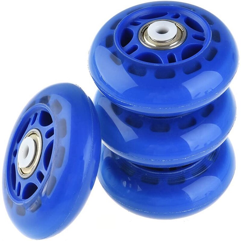 8Stck 70MM Blinkende Rollschuhe Rad Inline LED Schiebe skaten Rad Netz Ader Lagerbier PU Rad
