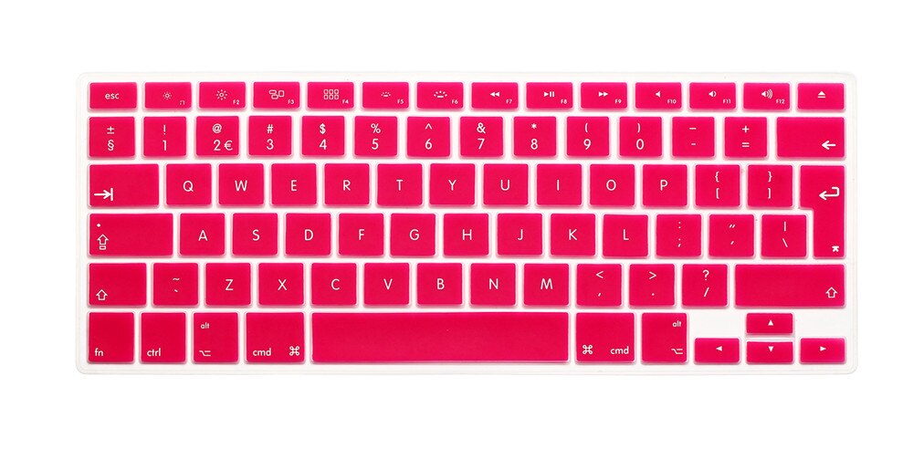 Eu layout engelsk tastatur cover silikone skin til macbook pro 13 " 15 " 17 " (med eller uden retina display) og macbook air 13 ": Rosenrød