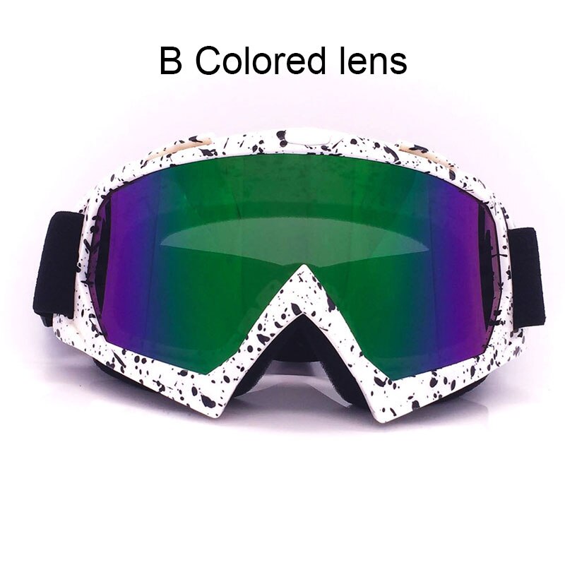 Nuoxintr Universele Motorcycle Goggles Bril MX Outdoor Sport Bril Motocross Dirt Bike Moto Goggles Man Vrouwen: B Colored lens