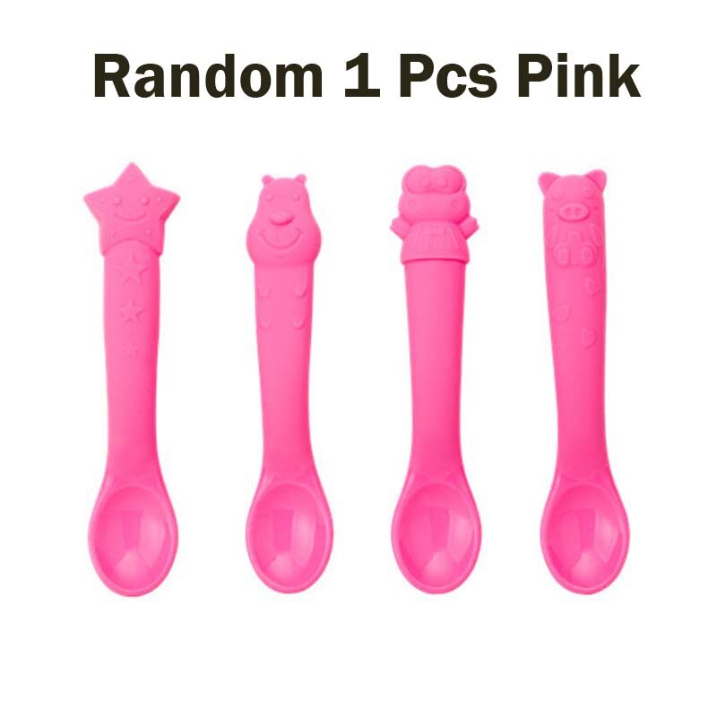 Baby zuigkom snackbakjes siliconen beker peuter kind eten kom snack bewaarbakje kinderen bord servies: Willekeurig 1 roze lepel