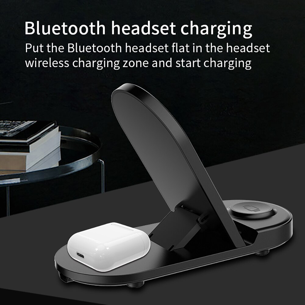 Fdgao 15W Qi Draadloze Oplader Stand 3 In 1 Snelle Laadstation Voor Iphone 11 Xs Xr X 8 apple Iwatch Se 6 5 4 3 2 Airpods 2/Pro
