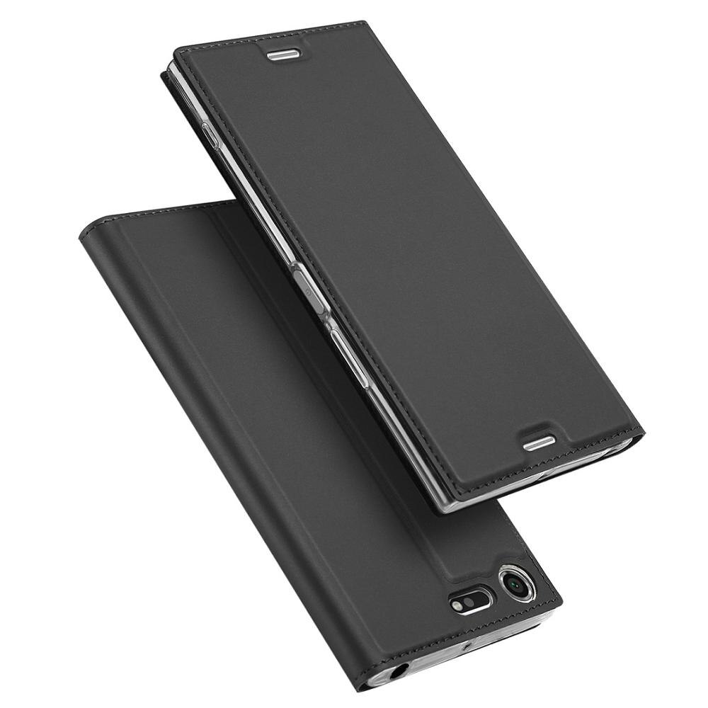 Luxury Leather Flip Case For Sony Xperia XZ Premium Cover Wallet Cover For Sony XZ Premium G8141 Dual Sim G8142 Cases: gray