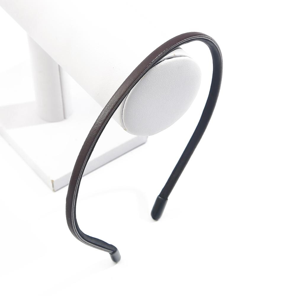 Leren dunne 0.5cm brede haarbanden voor meisjes, haaraccessoires voor vrouwen, mix kleuren hoofdbanden, styling haarversieringen: Bruin