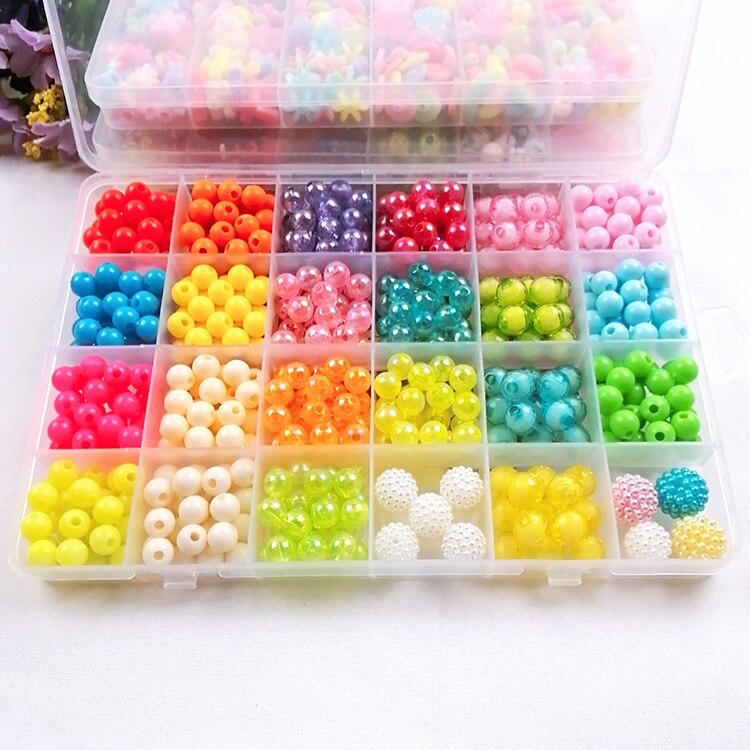 Jouets de perles pour enfants, 24 grilles, puzzle fait à la main, jouets pour filles, Kit Bracelets avec ensemble d&#39;accessoires: 7