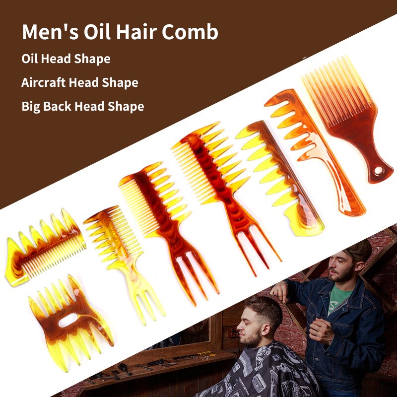 Conjunto de peines de pelo Retro para hombre, peine de Pelo Liso para Estilismo de salón de peluquería , herramienta de estilo de peluquería para barbero