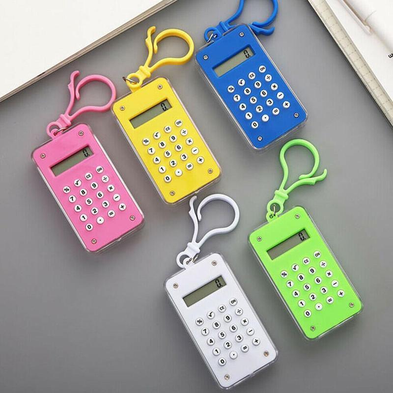 Niedlicher mini-taschenrechner mit schlüsselanhänger, 8 -stellig, elektronischer tragbarer mini-rechner für schüler, zufällige farbe ,  u4 l 6