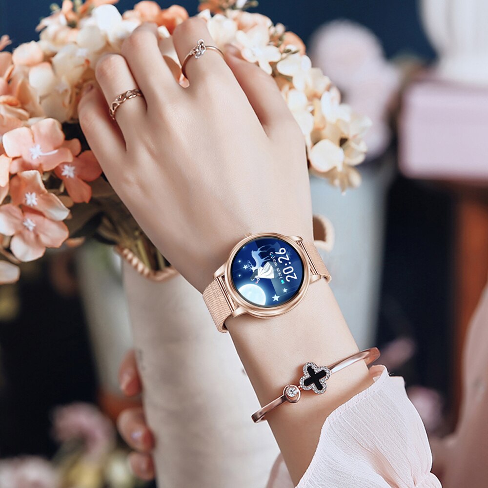 696 MK20 Vrouwen Slimme Horloge Dames Full Screen Touch Smart Horloge Stappenteller Hartslag Sleep Tracking Horloges