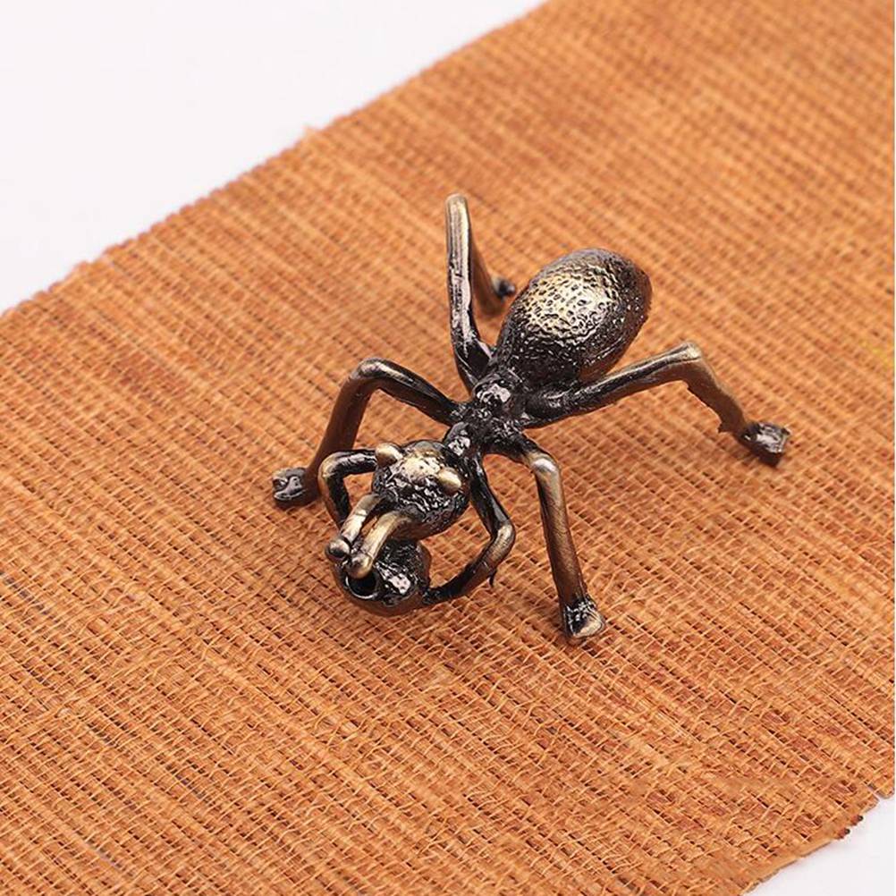 Brons Mier Thee Huisdier Theepot Deksel Beugel Zuiver Koper Mier Sprinkhanen Thee Huisdier Desktop Decoratie Thuis Kantoor Winkel Thee Accessoires