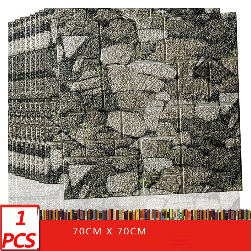 70*70cm 3d adesivo de parede imitação tijolo decoração do quarto à prova dwaterproof água auto-adesivo papel de parede para sala de estar tv pano de fundo decoração: C
