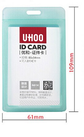 ID Kaarthouder - Verticaal - Zakelijk Werk ID Badge Lanyard Hoes - Ritssluiting: Witte doorsnede