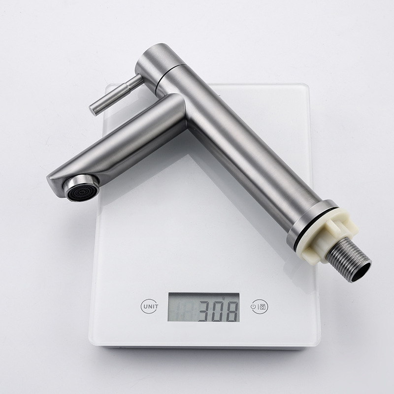 Grifo de lavabo de 1/2 pulgadas, grifo de agua fría individual de acero inoxidable 304, grifo de lavabo montado