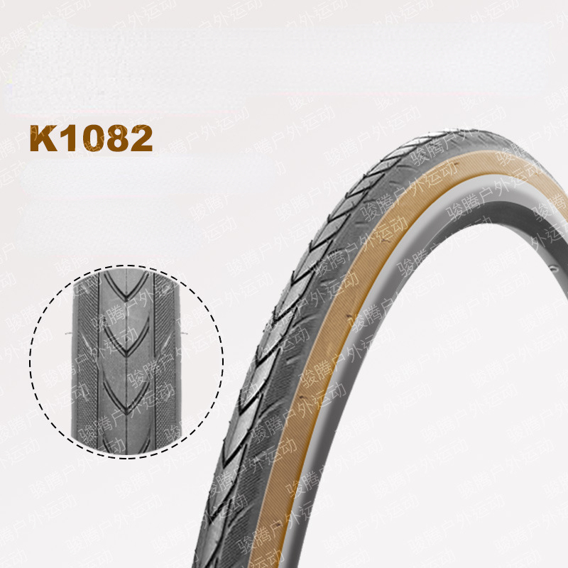 Pneus de vélo de montagne à bord jaune rétro marron, version fil d'acier, pneu extérieur, 26, 27.5x1.95, 27.5x1.75