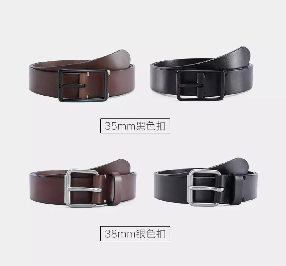 Youpin Qimian Männer Gürtel Männlichen Echtem Leder Strap Gemüse-gegerbtem Rindsleder Gürtel Für Männer 3,8 CM Pin schnalle Taille Gürtel