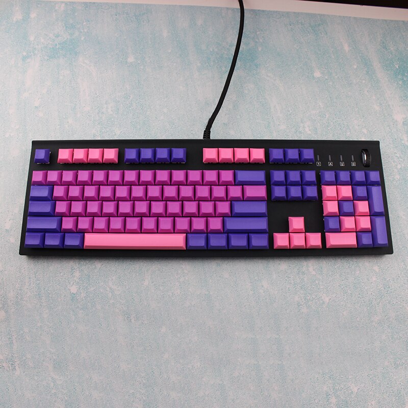 Blank Purple Pink Color Mixing PBT Keycaps For Mechanical mini Keyboard Dsa Keycaps Logitech Gamer Gh60 ANSI 87 Standard 104