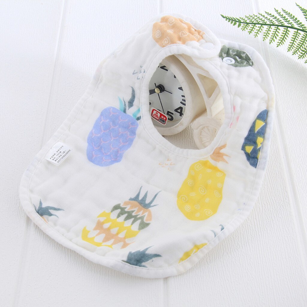 Algodão bandana babador babador bebê alimentação bata infantil arroto panos musselina saliva toalha bebê comer acessório macio material do bebê: Pineapple