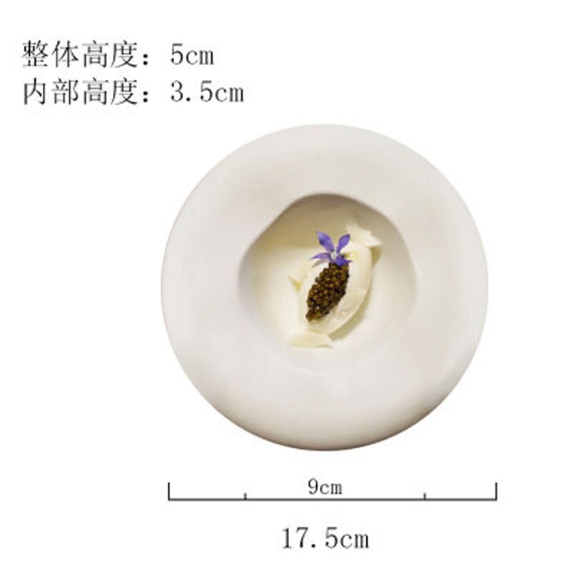 Hotel Restaurant Tableware Double Layer Ceramic Plate White Dinner Plates Dessert Plate Western Plates Fruit Salad Bowl Dish: Brown