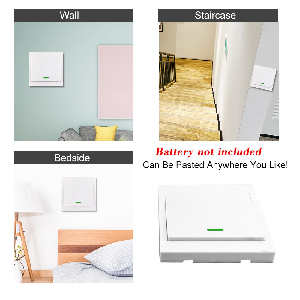 eWeLink Push Button Wall Light Switch Remote Controller 3 Gang 86 Type Panel Switch Smart Home 433MHz Wireless RF Remote Control