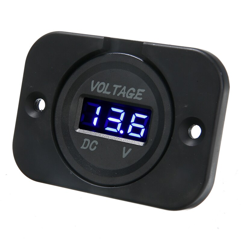 12V-24V Blauwe Led Digitale Voltmeter Panel Boot Auto Motorfiets Voltage Meter Display Electric Voltage Meter Volt tester Panel