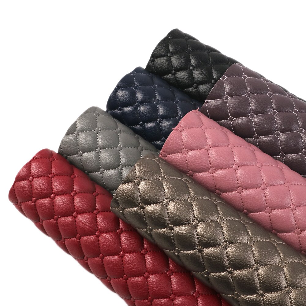 20x33cm Bump Texture Synthetic Leather Fabric Sheets Grid Pattern Quilted Cotton Faux Leather Sheets DIY Bag Sewing,1Yc7500