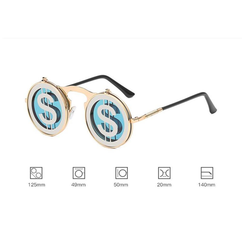 Dampf Punk Klappe retro Brille Sonnenbrille Männer Frauen Neue Runde kippen hoch Brille modisch Persönlichkeit Sonnenbrille