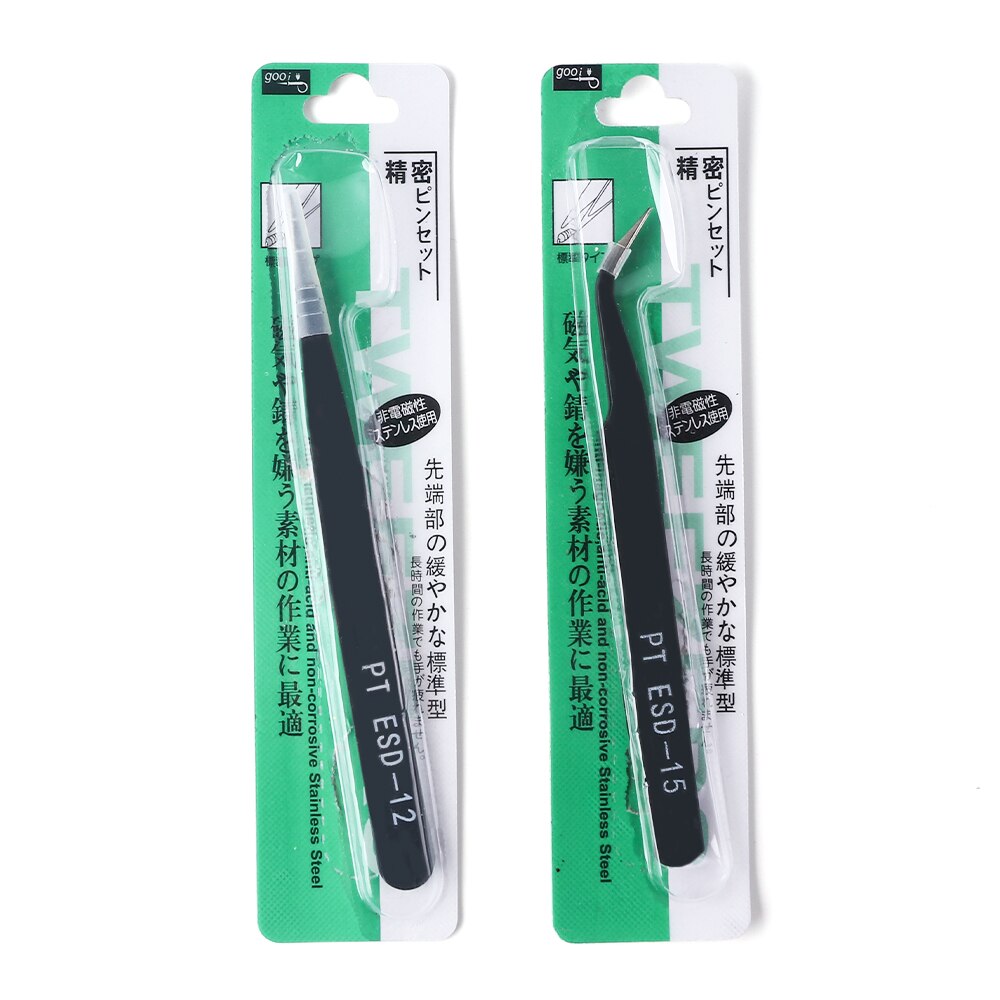 Zwarte Wenkbrauw Pincet Voor Wimper Extensions Straight + Gebogen Professionele Nail Art Lash Pincet Set Makeup Tools TRPTESD12/15