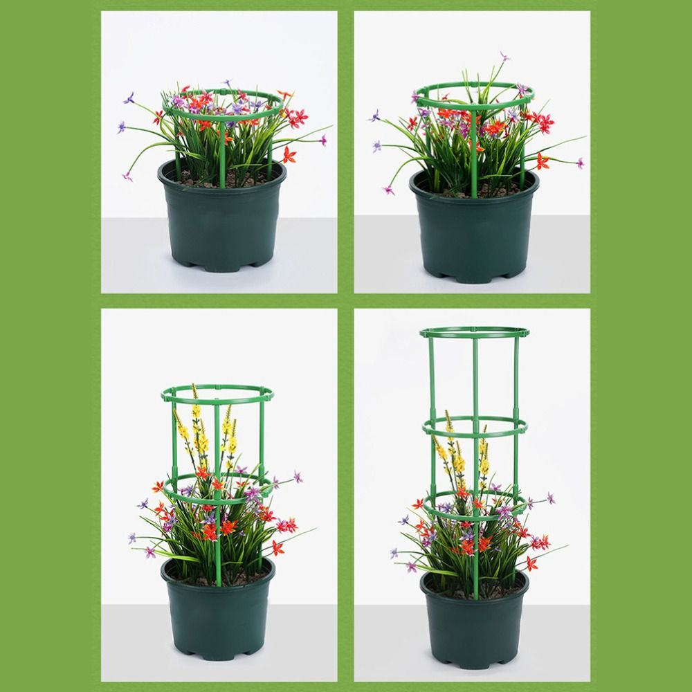 10Layers Plant Support Pile Stackable Reusable Climbing Vines Stake Keep Plants Upright Plastic Tomato Cages Trellis