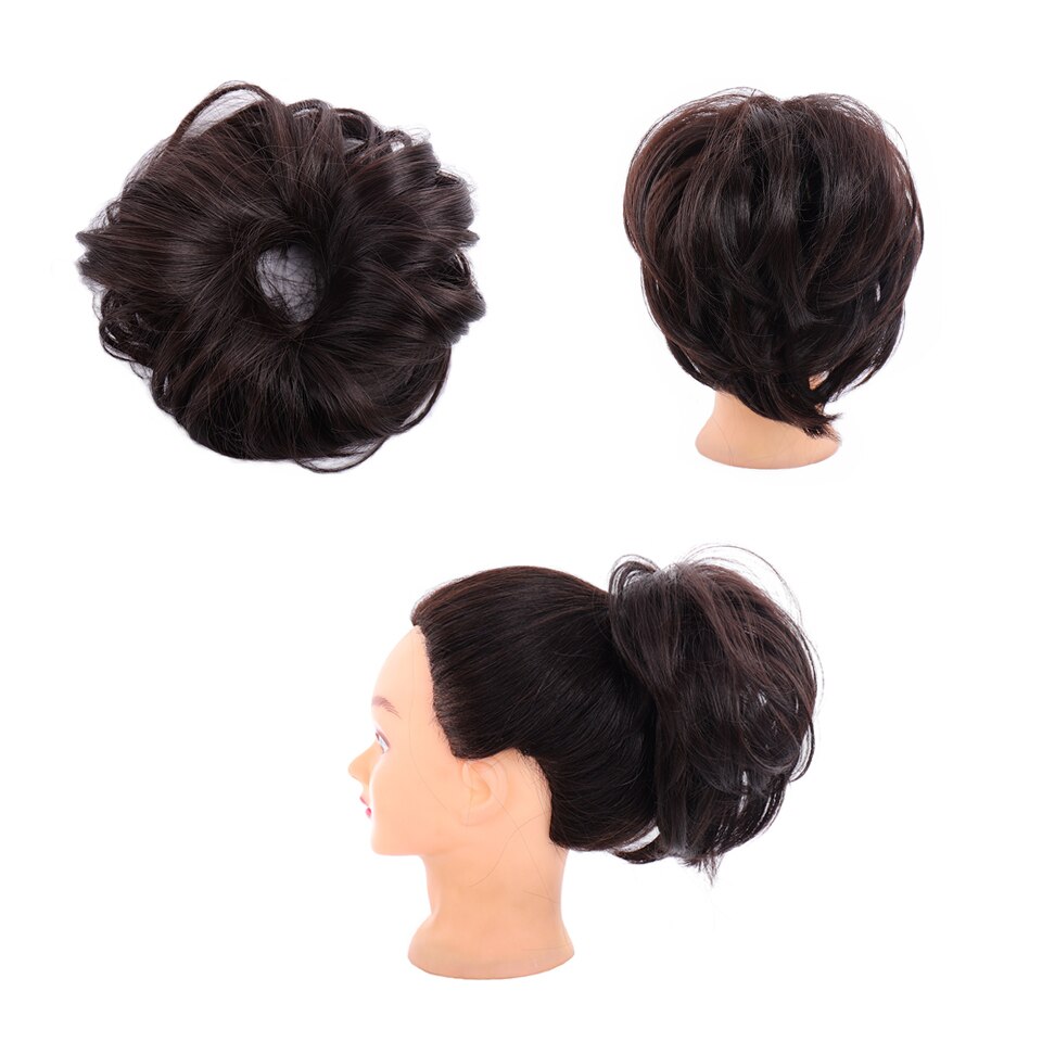 Lupu Grijs Bruin Bed Steil Haar Extensions Pad Elastische Haar Touw Rubber Band Chignon Donut Haar Broodje