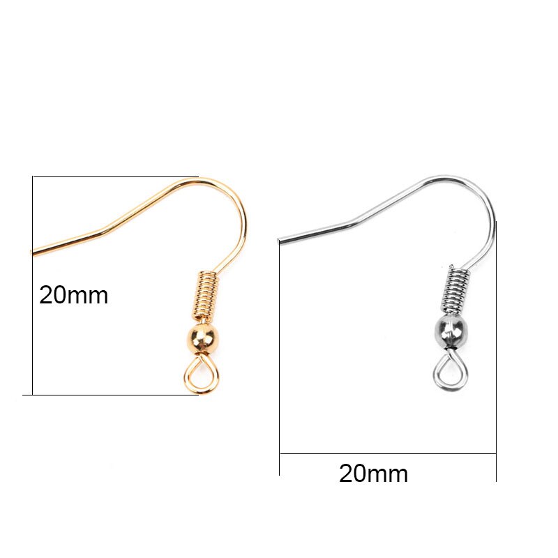 50 Stks/partij Rvs Oorbel Haken Anti Allergie Hypoallergeen Oorbellen Sluiting Draad Voor Diy Sieraden Maken Levert Bevindingen