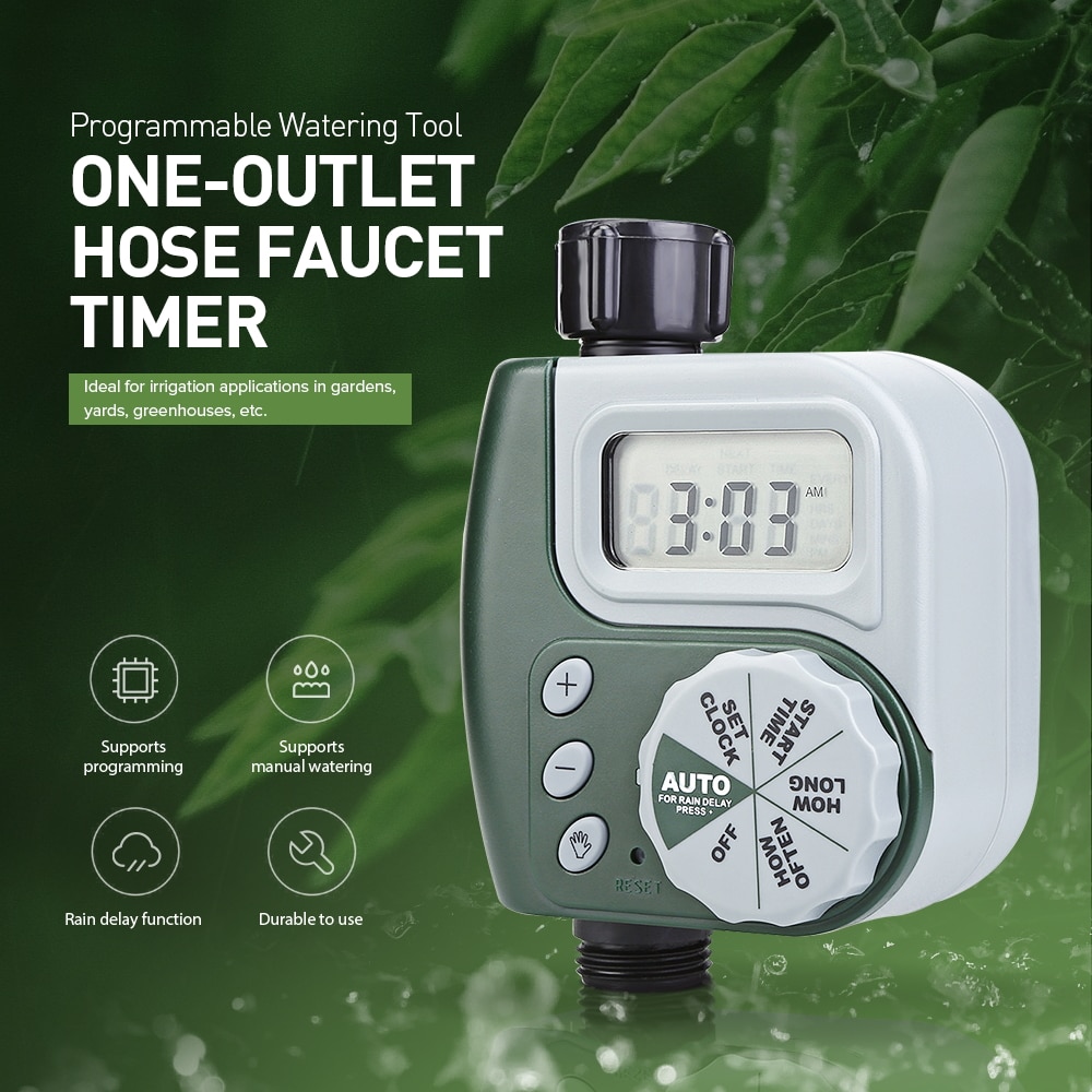 Original udendørs havevandingskontrol magnetventil timer enkelt udløb programmerbar slange vandhane vanding timer system