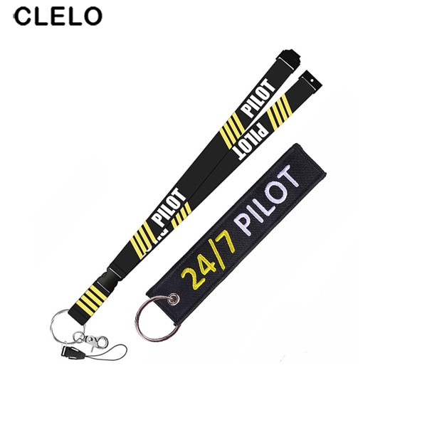 Pliot Flight Lanyard Crew Neck Strap Pilot With Key Ring for ID Card Holder Boarding Pass String Sling Aviation: Mixed Style 7