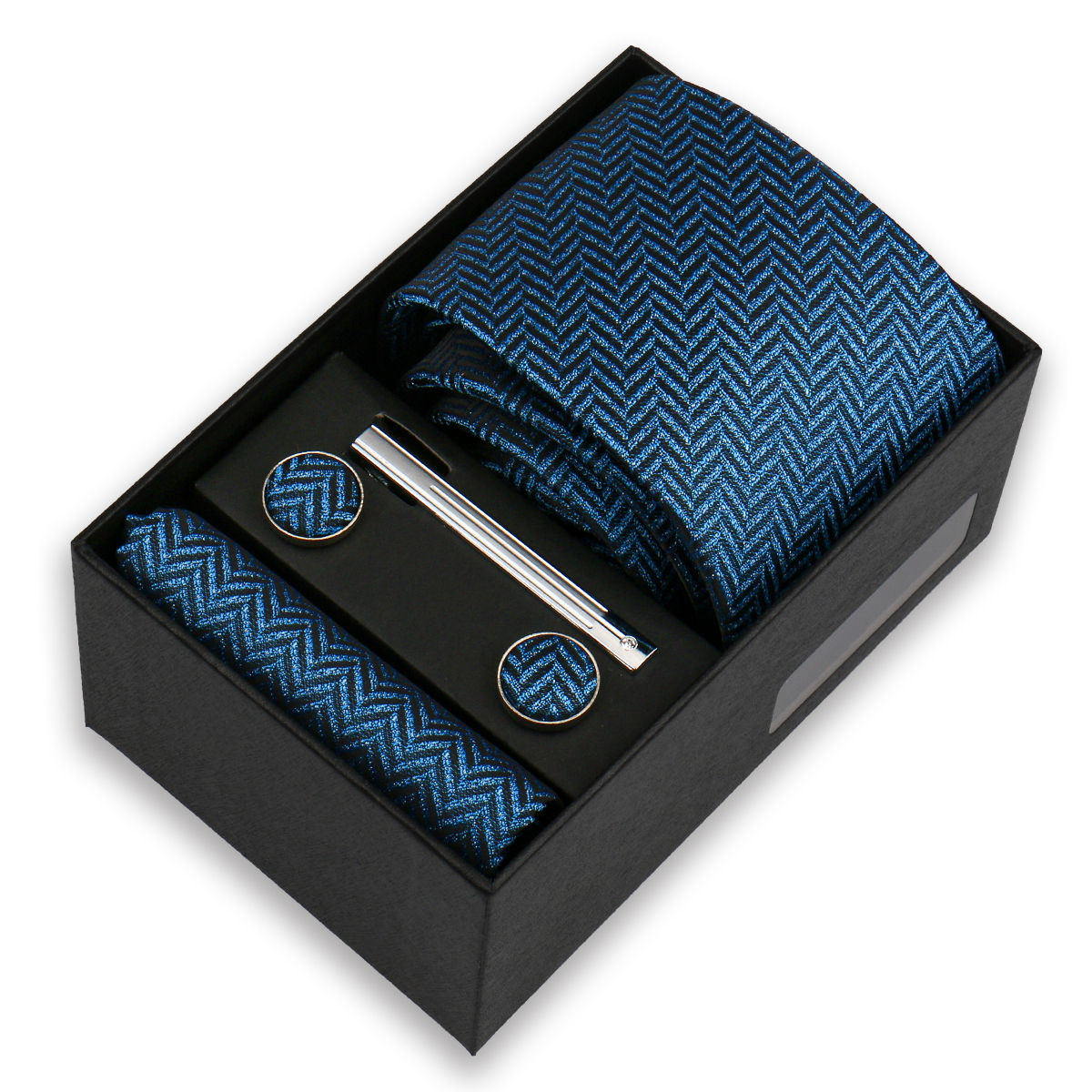 Conjunto de gravata de luxo para homens caixa de presente de negócios festa de casamento moda masculina conjunto de gravata paisley lenço abotoadura gravata-clipe terno presente para homem: Dourado