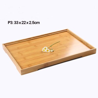 Completed Size Natural Bamboo Tea Tray Restaurant Serve Teaboard Matcha Tea Ceremony Serving Tea Set Accessory Holder: P3