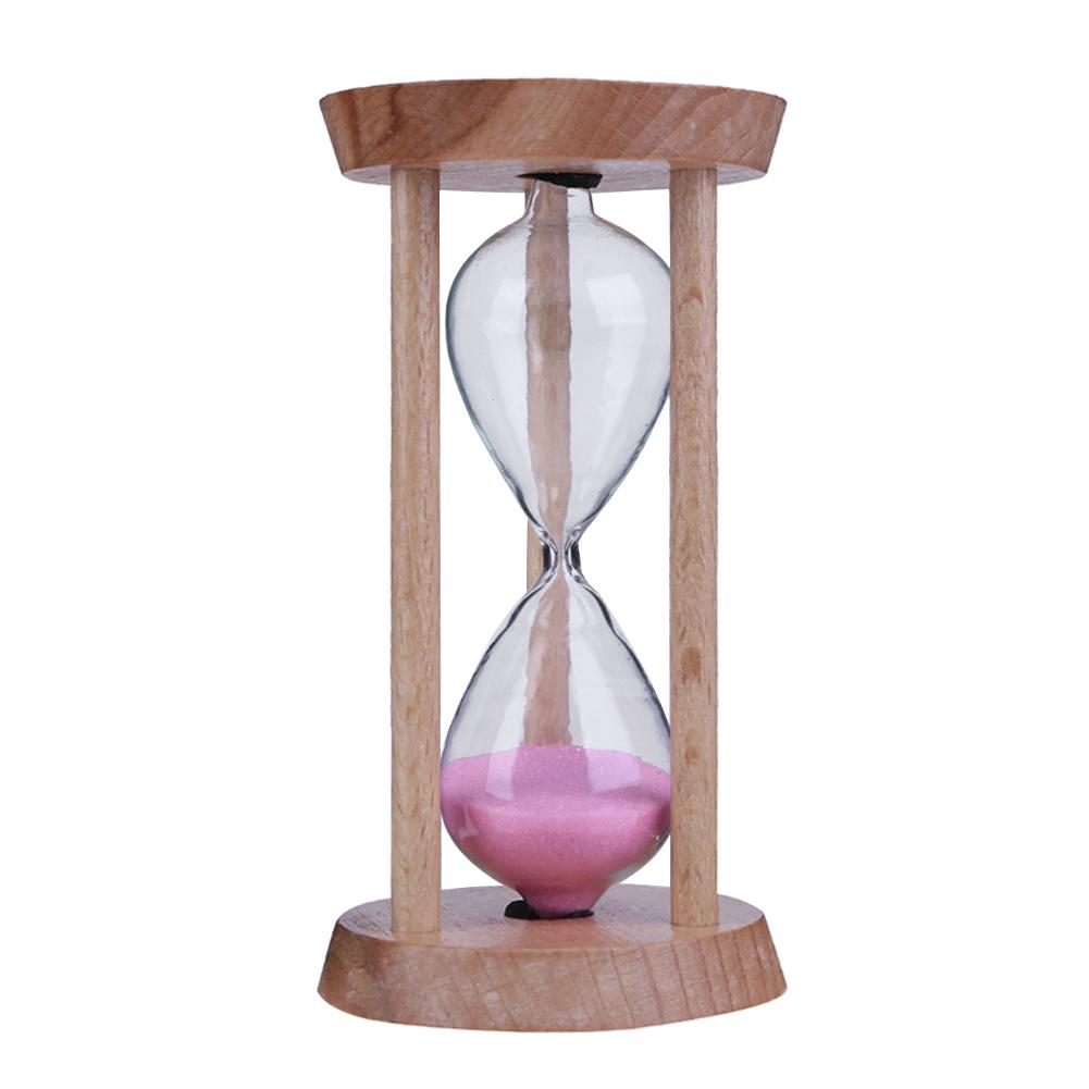 Holz Sand Uhr 3 Minuten Sanduhr Sanduhr Zahnbürste Timer freundlicher Tragbare Zeit Zähler Haushalts Tisch Dekor: Rosa