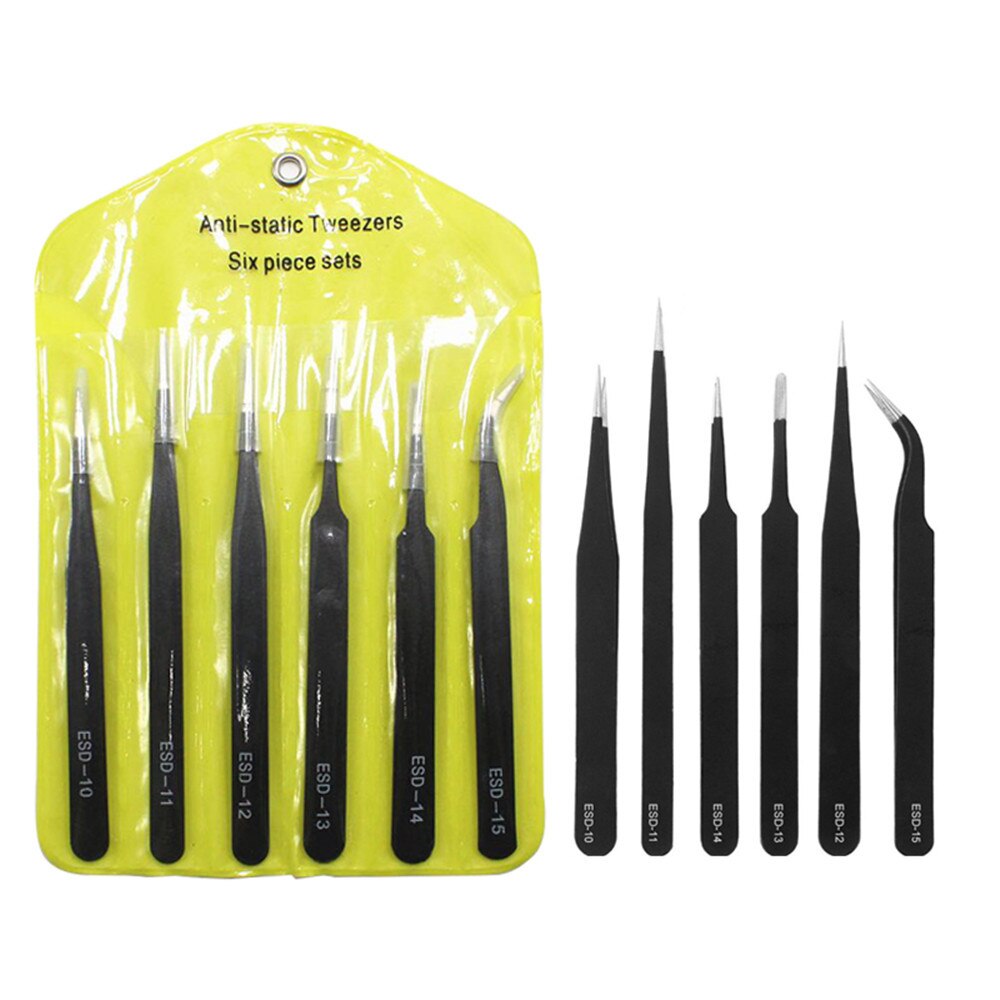 1set 6pcs / Set Different Size Vetus ESD Tweezers Tweezer ESD 10 ESD 11 ESD 12 E