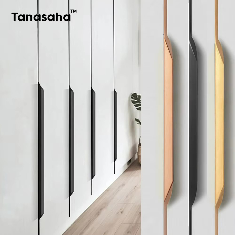 Maniglie nascoste Maniglie lunghe per armadi da cucina Manopole per cassetti in lega di alluminio Maniglia per porta dell'armadio Maniglie per armadi