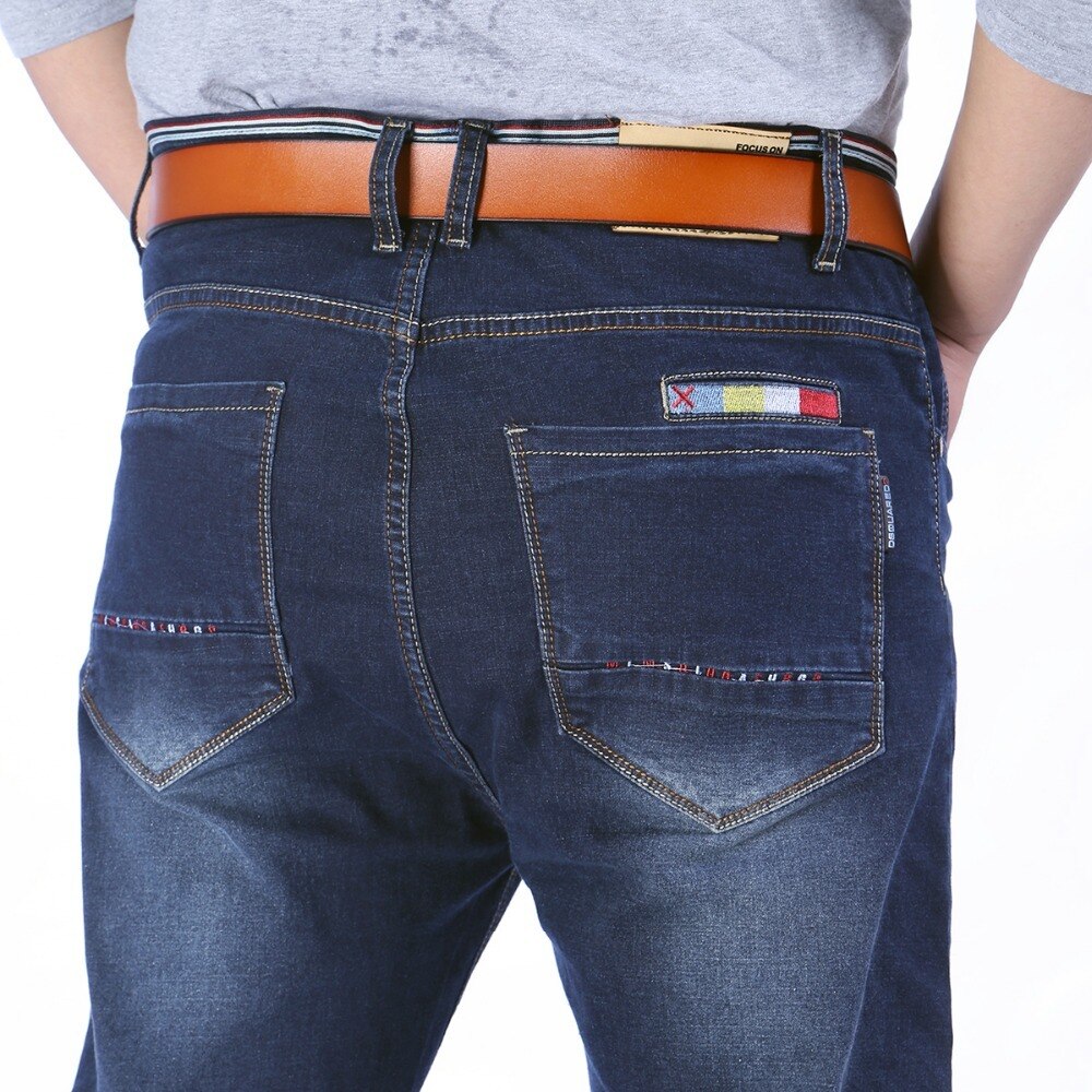 Høj stretch plus størrelse 52 48 46 44 42 9xl 8xl 7xl 6xl 5 xljeans sort denim business jean slappe af forretning arbejdsbukser bukser