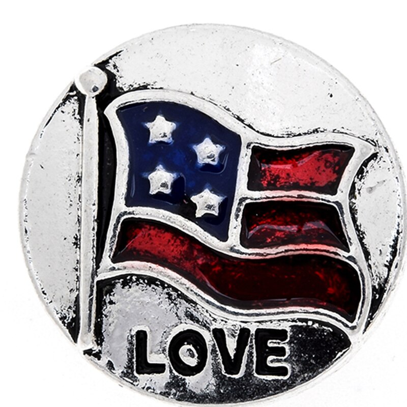 XH8027 Crystal 18mm cross hope believe arrow USA Metal Snap button fit snap jewelry DIY: Metal snap button15