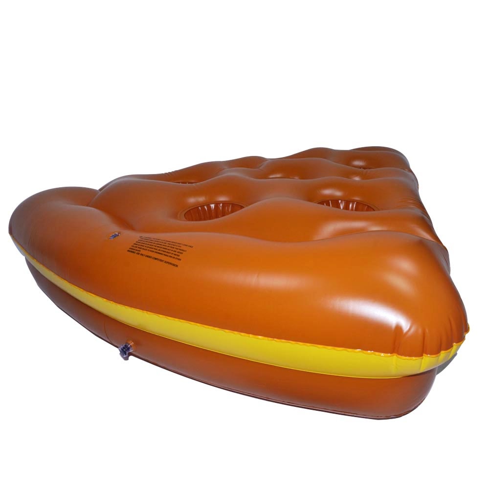 JIAINF Aufblasbare Nette Pizza form getränke float Reihe Dreieck schwimmen float tasse halter party spielzeug wasser matratze für getränke tassen