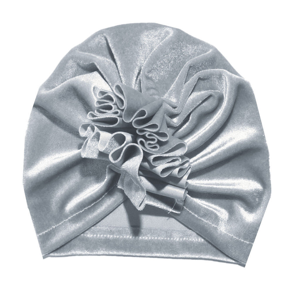 Nette Baby Mädchen Jungen Bogen Turban Hut Kleinkind Kinder Kopf Wrap Pleuche Stirnband Kappe 11 Farben Ein Stück: Grau
