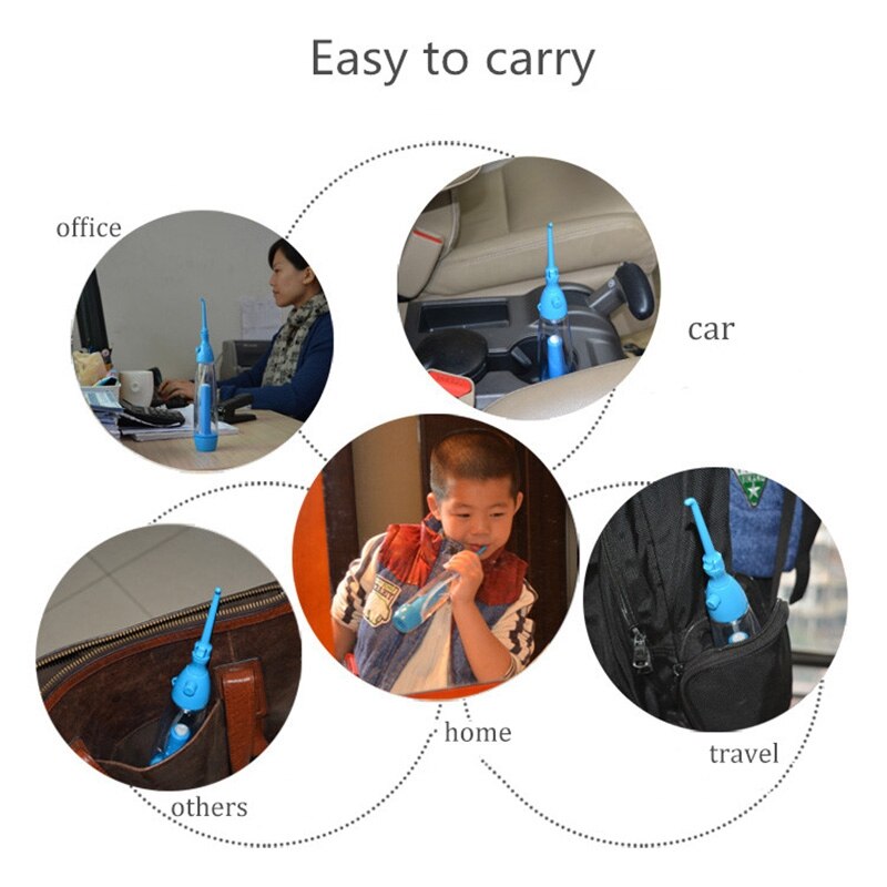 Portable Oral Irrigator Clean the Mouth Wash Your Tooth Water Irrigation Manual Water Dental Flosser No Electricity Abs